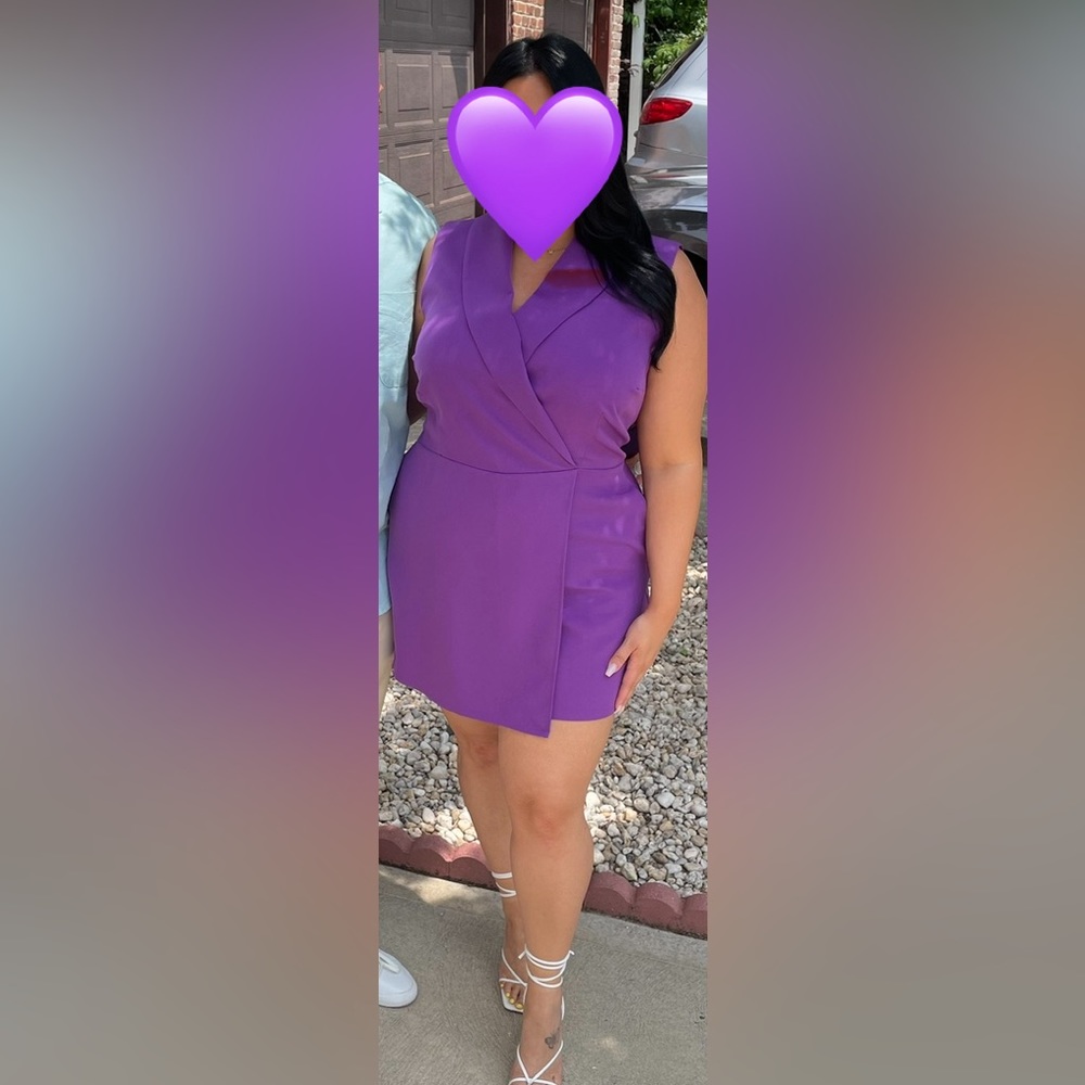 Purple Sleeveless Romper
